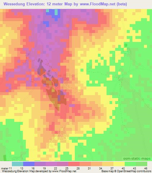 Wessedung,Gambia Elevation Map