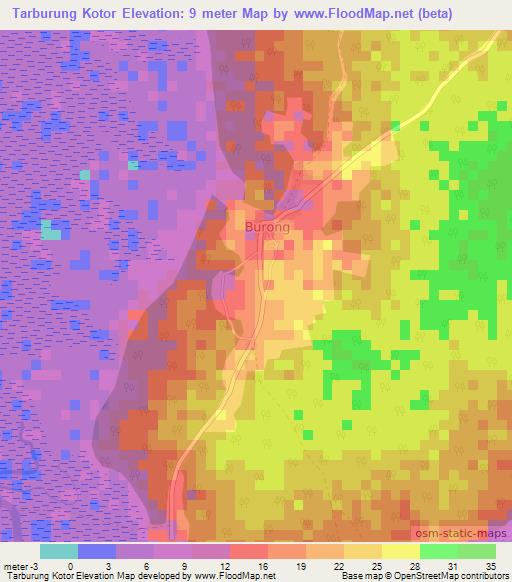 Tarburung Kotor,Gambia Elevation Map