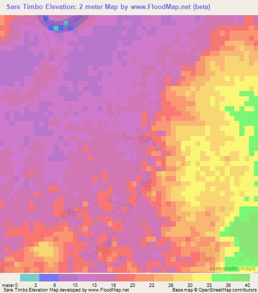 Sare Timbo,Gambia Elevation Map