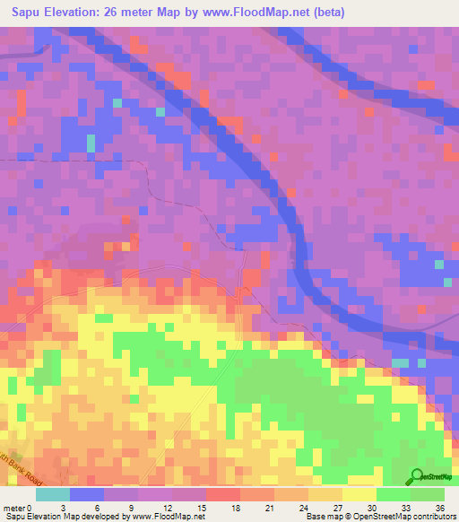 Sapu,Gambia Elevation Map