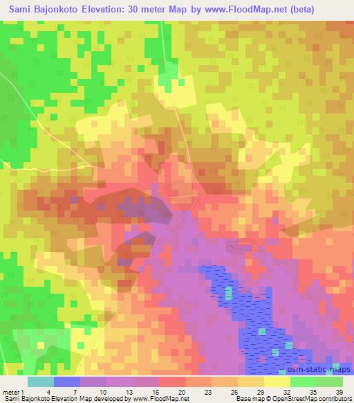 Sami Bajonkoto,Gambia Elevation Map