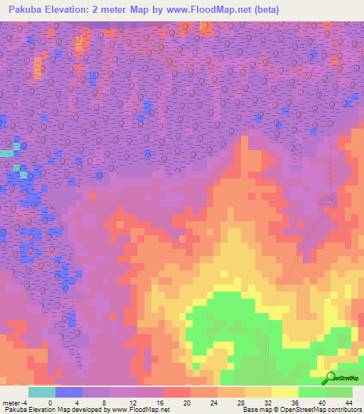 Pakuba,Gambia Elevation Map