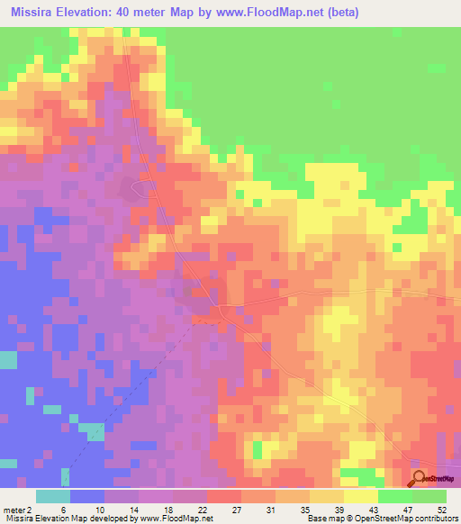 Missira,Gambia Elevation Map