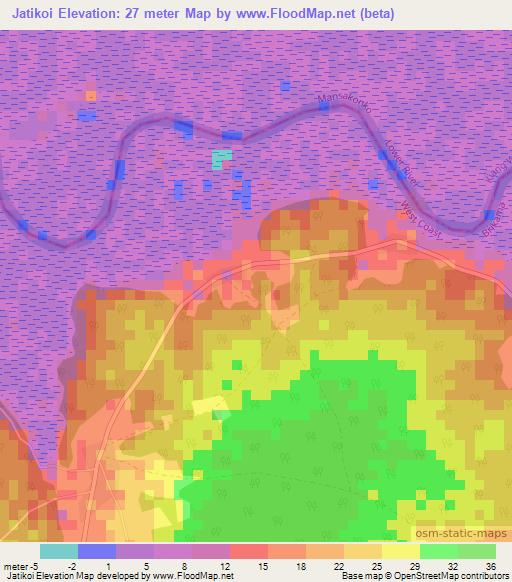 Jatikoi,Gambia Elevation Map