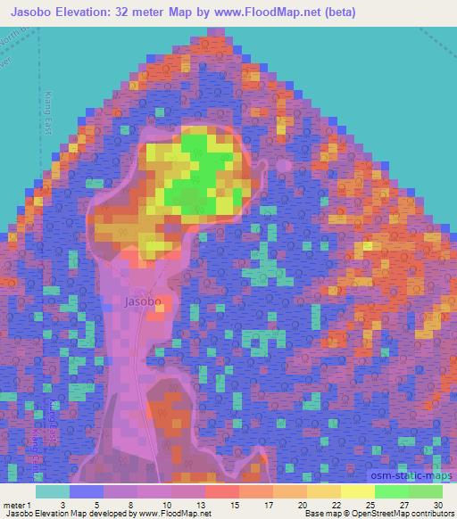 Jasobo,Gambia Elevation Map