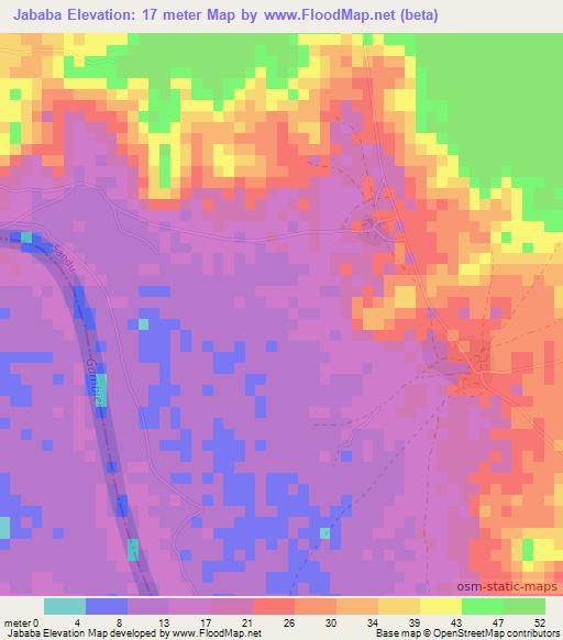 Jababa,Gambia Elevation Map