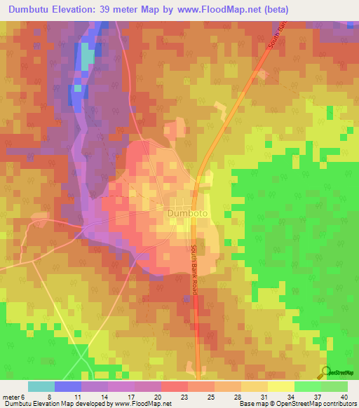 Dumbutu,Gambia Elevation Map
