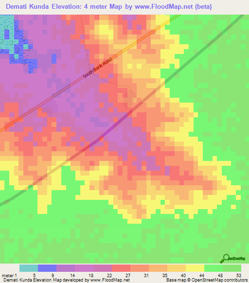 Demati Kunda,Gambia Elevation Map
