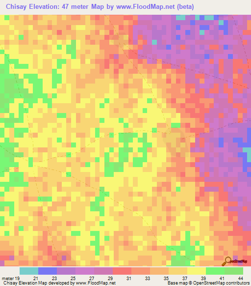 Chisay,Gambia Elevation Map