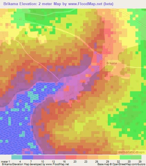 Brikama,Gambia Elevation Map