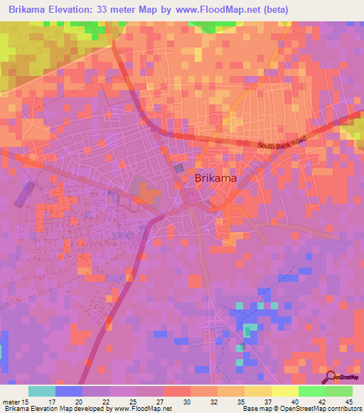 Brikama,Gambia Elevation Map