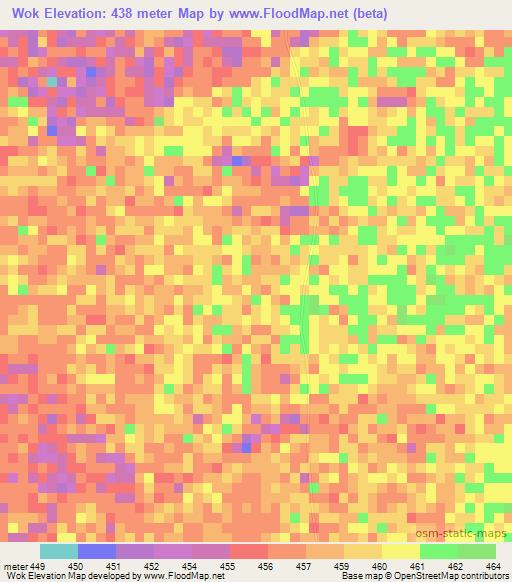 Wok,Chad Elevation Map