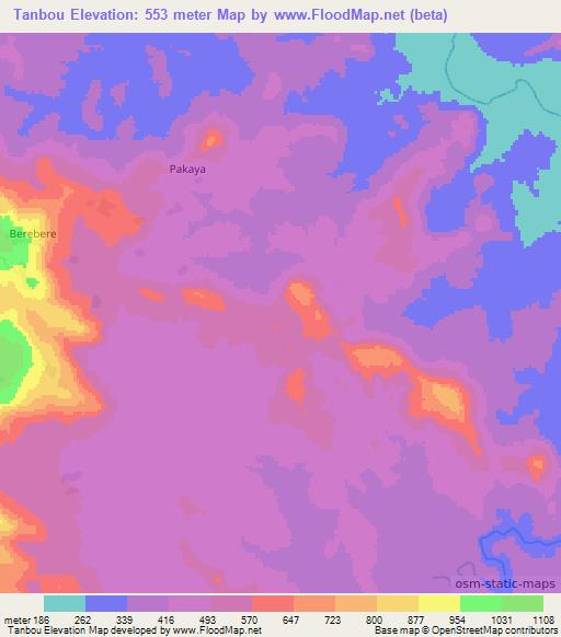 Tanbou,Guinea Elevation Map