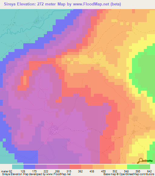 Sireya,Guinea Elevation Map