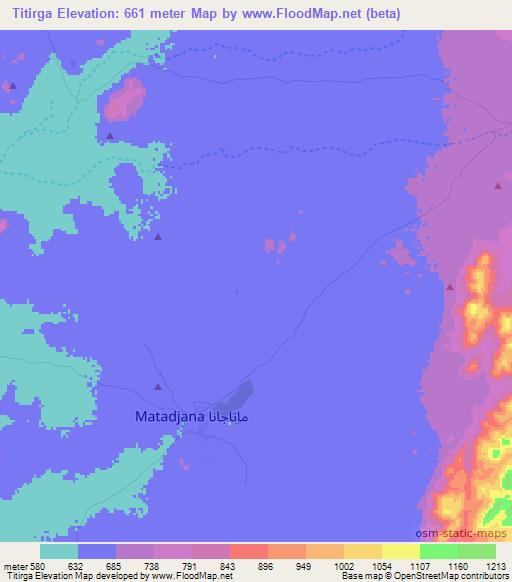 Titirga,Chad Elevation Map