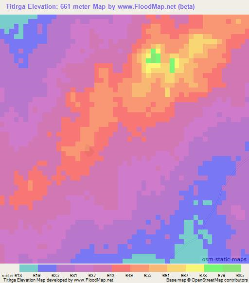 Titirga,Chad Elevation Map