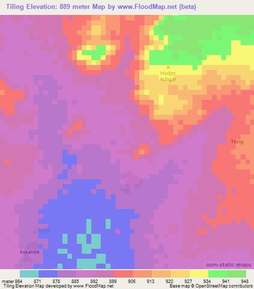 Tiling,Chad Elevation Map
