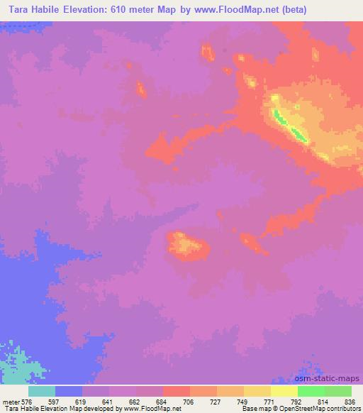 Tara Habile,Chad Elevation Map