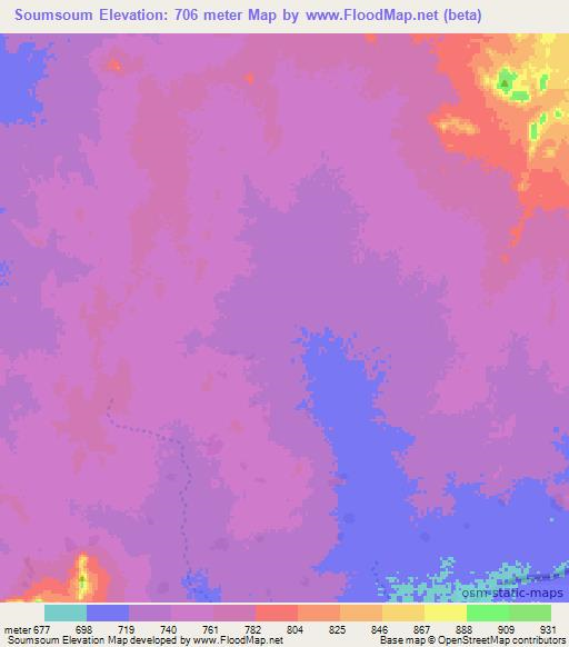 Soumsoum,Chad Elevation Map