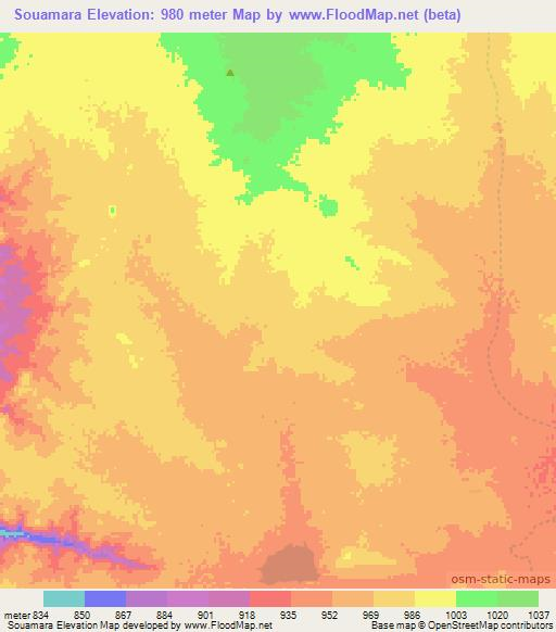 Souamara,Chad Elevation Map