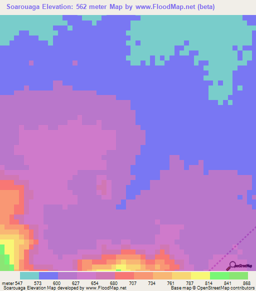 Soarouaga,Chad Elevation Map