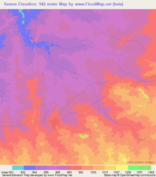 Senere,Chad Elevation Map