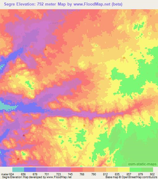 Segre,Chad Elevation Map