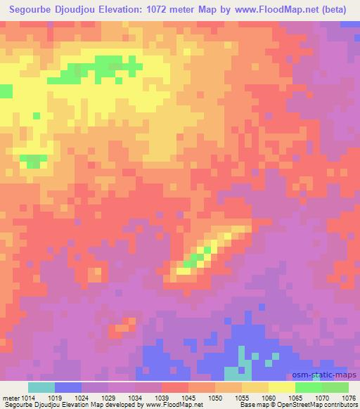 Segourbe Djoudjou,Chad Elevation Map