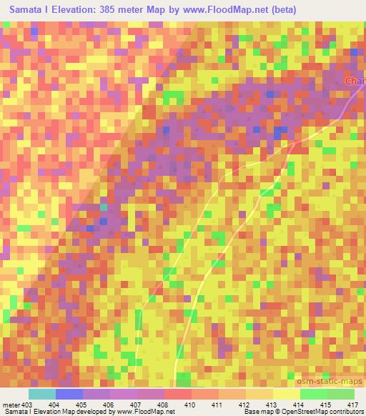 Samata I,Chad Elevation Map