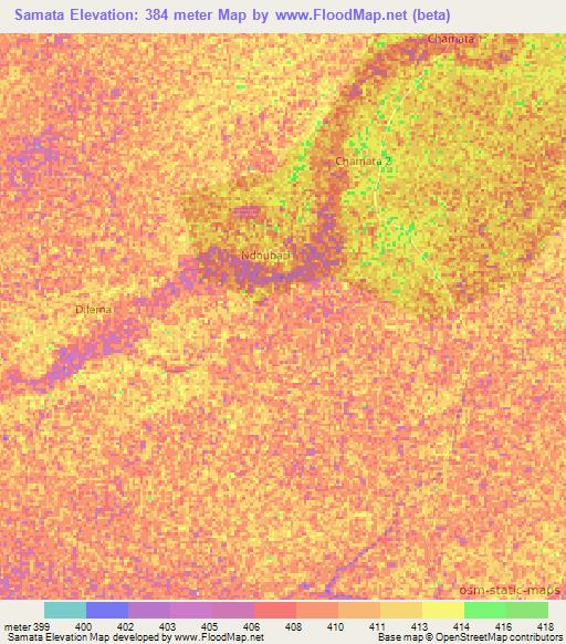 Samata,Chad Elevation Map