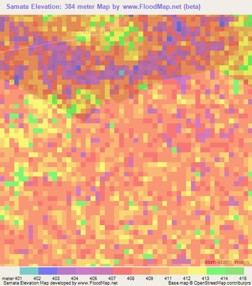 Samata,Chad Elevation Map