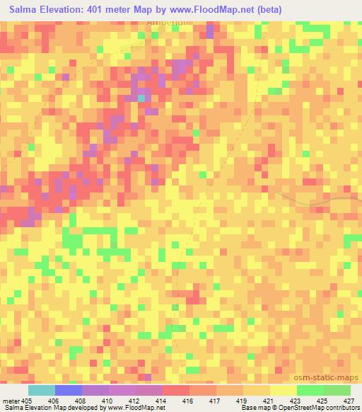 Salma,Chad Elevation Map