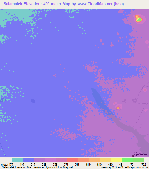 Salamalek,Chad Elevation Map