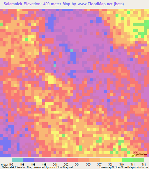 Salamalek,Chad Elevation Map