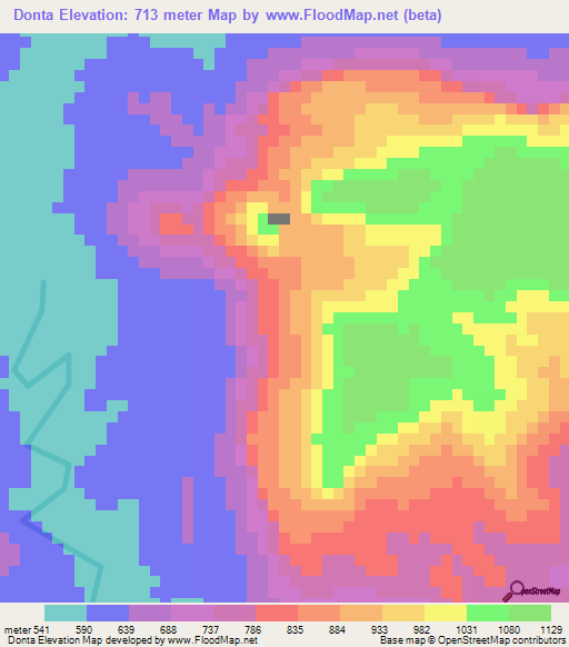 Donta,Guinea Elevation Map