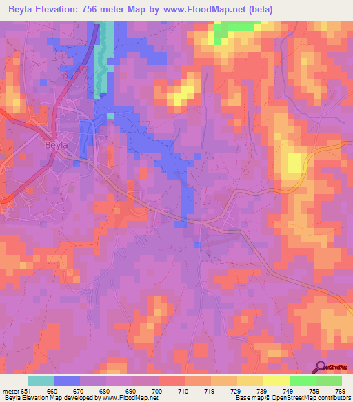 Beyla,Guinea Elevation Map