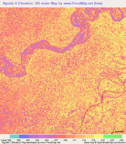 Ngoide II,Chad Elevation Map