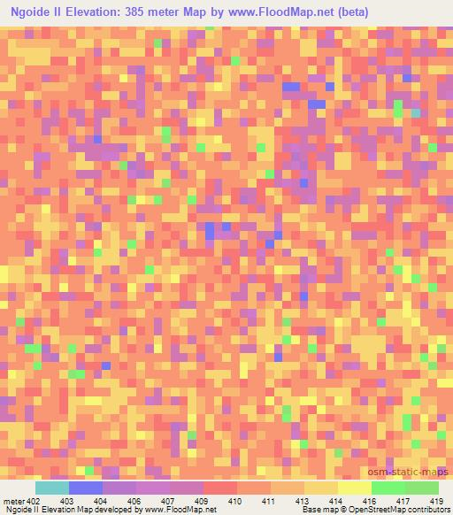 Ngoide II,Chad Elevation Map