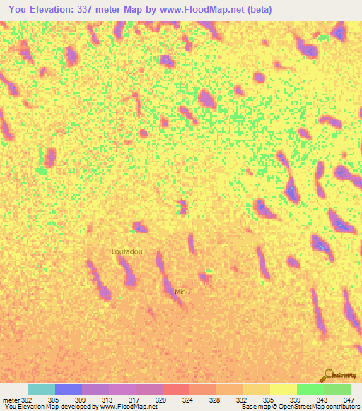 You,Chad Elevation Map