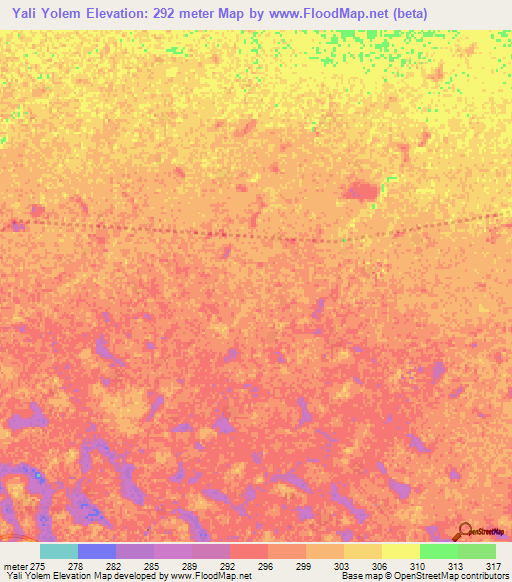 Yali Yolem,Chad Elevation Map