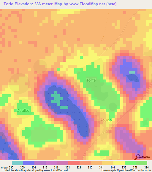 Torfe,Chad Elevation Map