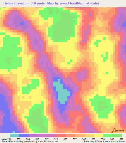 Tiatala,Chad Elevation Map