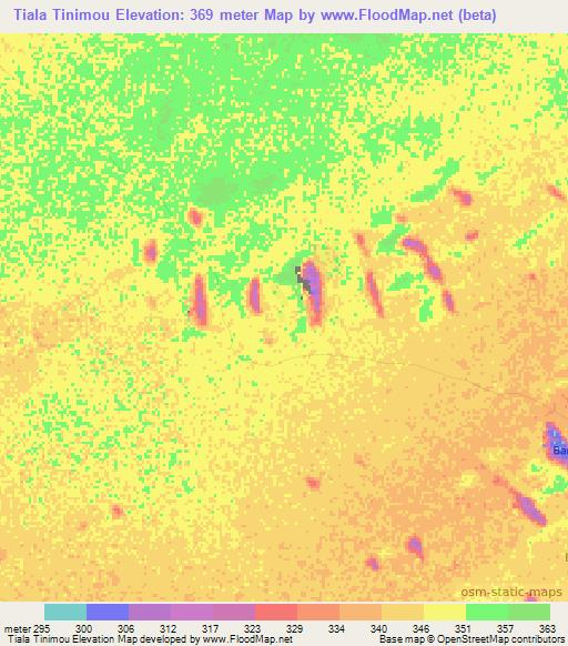 Tiala Tinimou,Chad Elevation Map