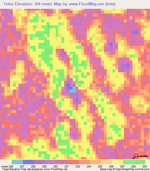 Telea,Chad Elevation Map