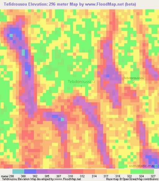 Tefidrousou,Chad Elevation Map