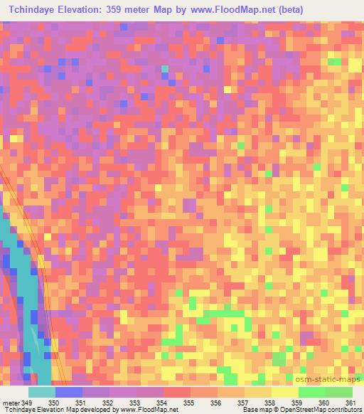 Tchindaye,Chad Elevation Map