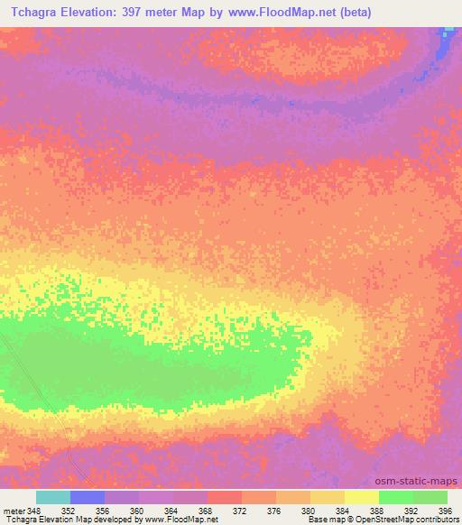 Tchagra,Chad Elevation Map
