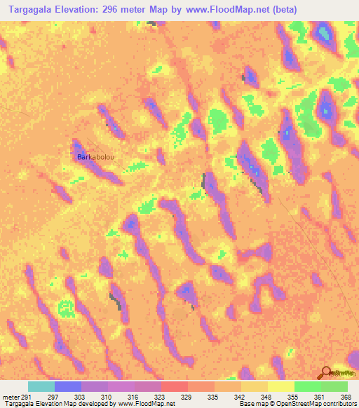Targagala,Chad Elevation Map