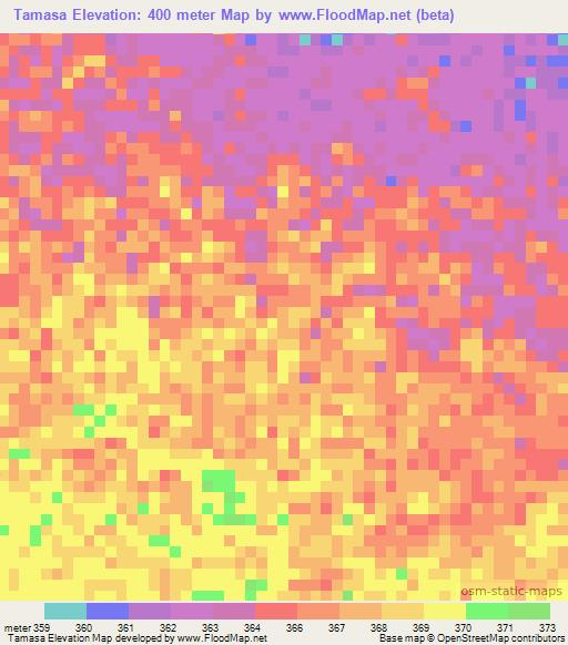 Tamasa,Chad Elevation Map