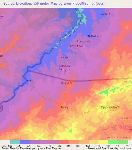 Soulou,Chad Elevation Map